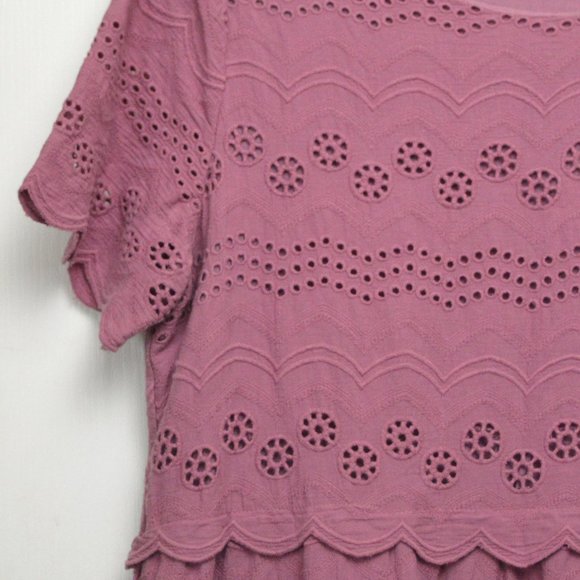 Tea N Rose Cotton Dress, Large, Pink, Mauve - Picture 3 of 6
